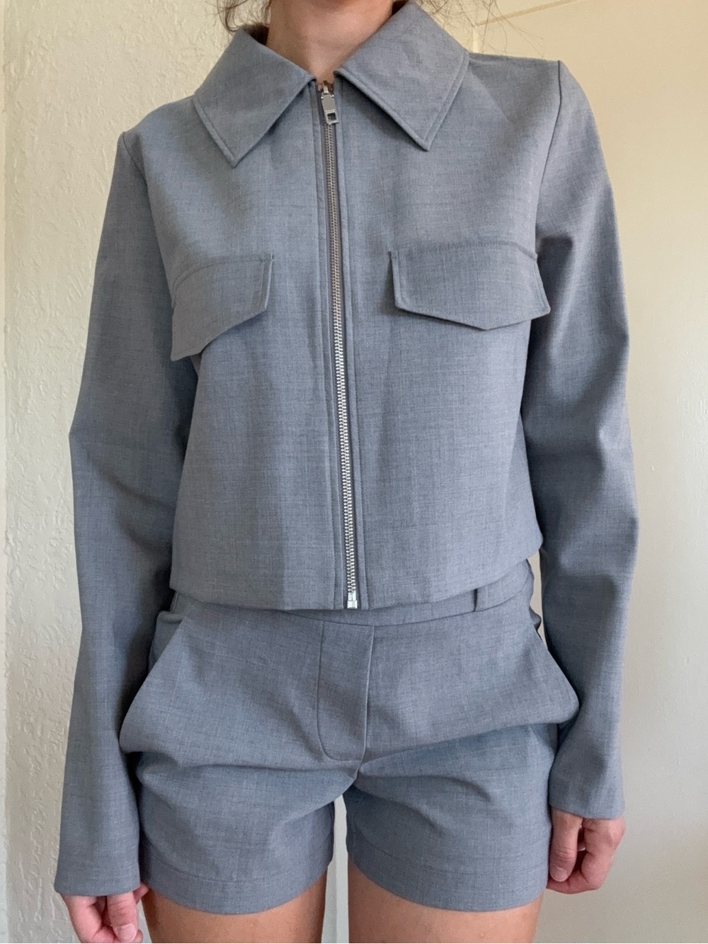 SHAN Grey Two Piece Short Set